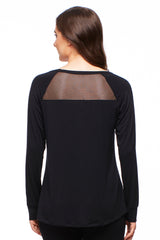 Mesh Insert Long Sleeve Top