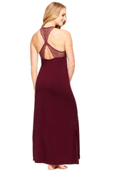 Modern Elegance Raceback Gown with Lace Bust